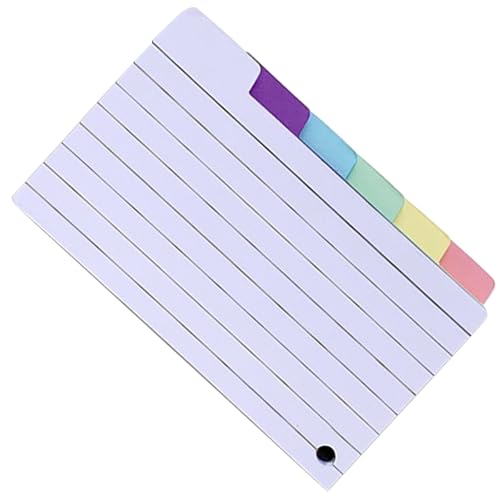 150 Blatt linierte Karten, Notizpapier, bunt, 7,6 x 12,7 cm, Lernkarten, gelocht, Notizkarten für Studenten, Erwachsene von QIYUDUOLA