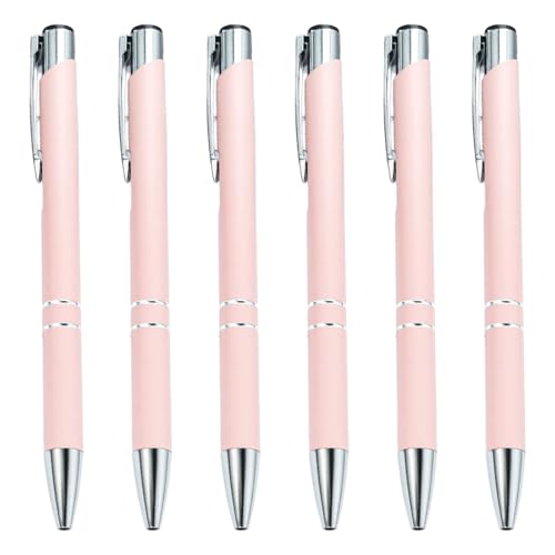 6 Stück/Set 1,0 mm Ölstift Metall einziehbarer Kugelschreiber Lustiger Stift Glattes Schreiben Stift Schule Bürobedarf für Lehrer von QIYUDUOLA