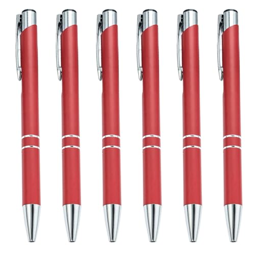 6 Stück/Set 1,0 mm Ölstift Metall einziehbarer Kugelschreiber Lustiger Stift Glattes Schreiben Stift Schule Bürobedarf für Lehrer von QIYUDUOLA