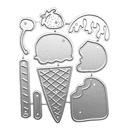 Eiscreme-Metall-Stanzformen, Stempel, geprägte Form, DIY, Scrapbooking, Fotoalbum, Papierbastelkarten, Schablone von QIYUDUOLA