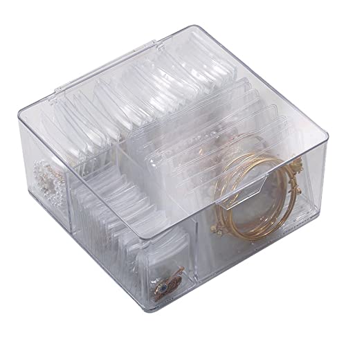 QIYUDUOLA Schmuck-Verpackungsbeutel mit Aufbewahrungsbox, selbstverschließende PVC-Beutel, verdickt, transparent, für Schmuck, Ohrringe, Aufbewahrungsbeutel von QIYUDUOLA