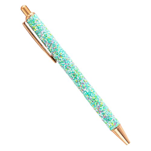 Stilvoller Kugelschreiber mit Pailletten, Journaling-Stift für Damen, Metall, einziehbarer Kugelschreiber, 1,0 mm, reibungsloses Schreiben zum Schreiben von QIYUDUOLA