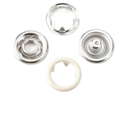 QJFORU Metall-Druckknopf-Set, Nieten for Kleidung, 20 Stück, Edelstahl, fünfzackige Schnalle, Druckknöpfe for Kleidung, Druckknöpfe for Kleidung, Kleidungsknöpfe for DIY-Knöpfe(Beige) von QJFORU