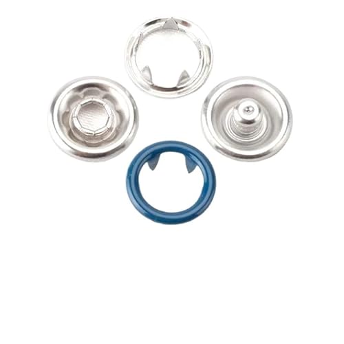 QJFORU Metall-Druckknopf-Set, Nieten for Kleidung, 20 Stück, Edelstahl, fünfzackige Schnalle, Druckknöpfe for Kleidung, Druckknöpfe for Kleidung, Kleidungsknöpfe for DIY-Knöpfe(Blue) von QJFORU