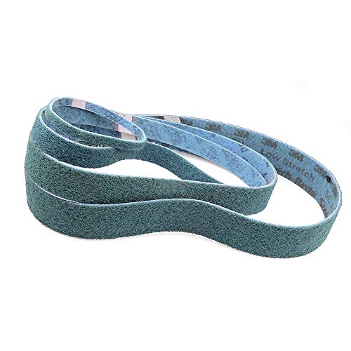 Schleifbänder, 1 Stück, Vlies-Nylon-Schleifband, sehr grobes Schleifen bis feines Polieren(Blue P400,762 x 25 mm) von QJFORU