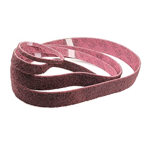 Schleifbänder, 1 Stück, Vlies-Nylon-Schleifband, sehr grobes Schleifen bis feines Polieren(Red P240,1220 x 50 mm) von QJFORU