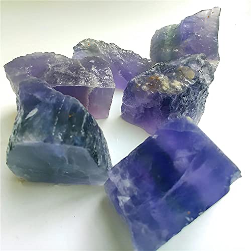 2-5cm Natürlicher Blauer Fluorit Lila Kristall Stein Rock Anhänger Rauer Kies Getrommelt Bulk Quarz Natursteine-Purple_50g von QJZM