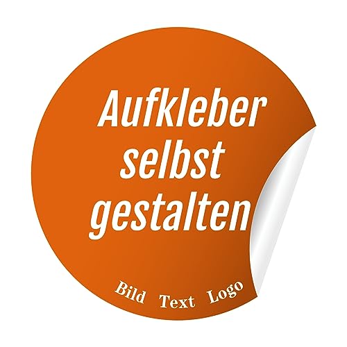 Aufkleber Selbst Gestalten mit Logo Text Bild - Langlebig & mit Schutzschicht - 50 100 200 Verfügbar von QKDS&WSRY