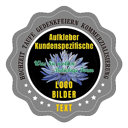 Personalisierte Aufkleber - Aufkleber Selbst Gestalten - Langlebig & mit Schutzschicht - Sticker Personalisiert & Zum Selbst Gestalten 100 Etiketten von QKDS&WSRY