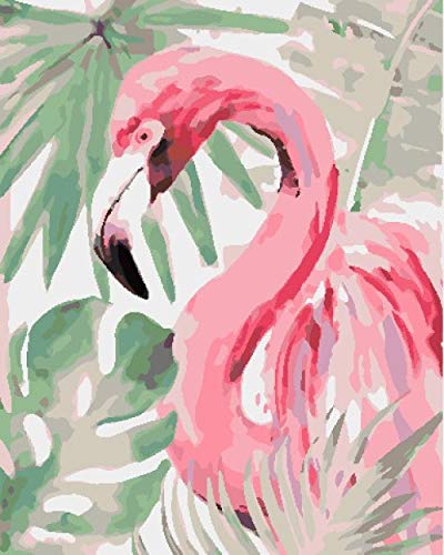 QLCUY Malen Nach Zahlen Ab 7 Jahre Mädchen Rosa Flamingo DIY Acrylfarben Gemälde Nach Zahlen Kits Für Erwachsene Kinder Anfänger Enthält 3 Pinsel Und Acrylfarben - 16 X 20 Zoll. von QLCUY