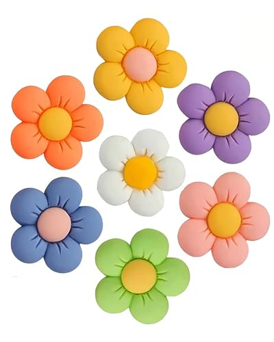 QLEUIFT 14 pcs Schuh Charms,Blumen Schuh Charms Blumen Schuhanhänger Schuhanstecker Blumen-anhänger Für Crocs Niedliche Schuhe Zubehör für Mädchen, Jungen und Erwachsene, 7 Farben von QLEUIFT