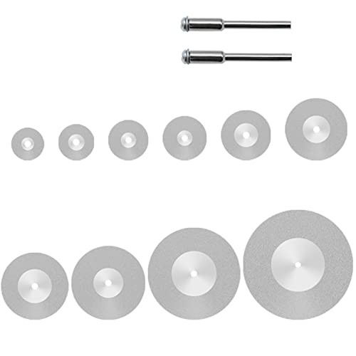 Diamant-Trennscheiben, rundes Feinschneiden, Sägeblatt, 10 Stück, Mini-Diamant-Trennscheibe, Kreissägeblatt mit 3 mm Schaftdorn, rotierendes Schleifdiamantscheiben-Schleifrad, 16–60 mm von QLLHDL