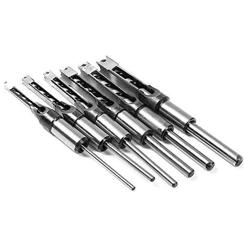 QMEMYUYCM 5 stücke HSS. Twist Bohrer Bits Holzbearbeitungsbohrwerkzeuge Kit Set Set Square Sackgereife Meißelbohrer Set Quadratloch Erweiterte Sägefrau bisschen von QMEMYUYCM