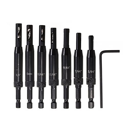 QMEMYUYCM 7 teile/satz Selbstzentrierschloss Scharnier Bohrer Set Hardware Schublade Pilot Loch Guides Bohrer Automatische Positionierungsstelle Drille Bits bisschen von QMEMYUYCM