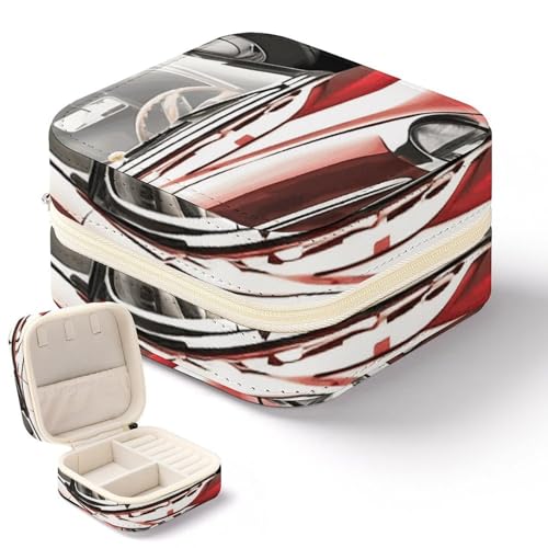 QMKFWT Klassische Auto-Roadster-Schmuckschatulle, altmodische Mini-Schmuckschatulle, tragbare Schmuck-Reise-Boxen, kleiner Schmuck-Organizer für Ringe, Ohrringe, Anhänger, Halsketten, Organizer, von QMKFWT