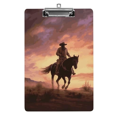 Cowboy West Klemmbrett Acryl Klemmbrett A4 Klemmbretter Briefgröße Klemmbretter Büro Klemmbrett Menü Klemmbrett Formulare Halter UV-Druck Klemmbrett für Zuhause von QMNVBDS