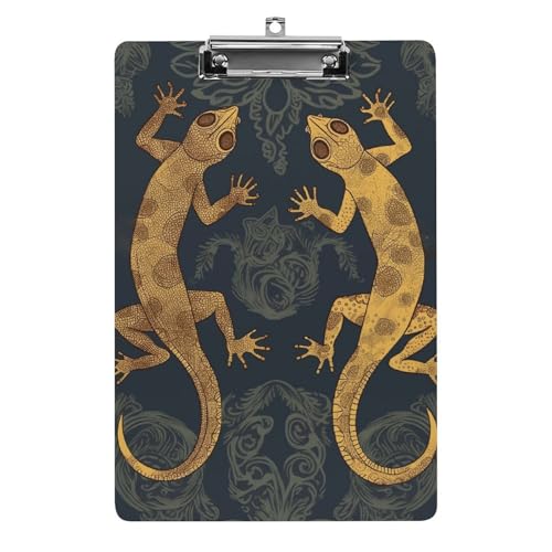 Gecko Eidechsen Klemmbrett Acryl Klemmbrett A4 Klemmbretter Briefgröße Klemmbretter Büro Klemmbrett Menü Klemmbrett Formulare Halter UV-Druck Klemmbrett für Zuhause von QMNVBDS