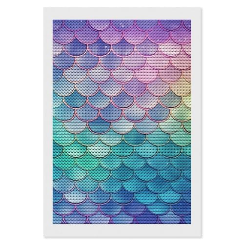 QMNVBDS Dreamy Gradient Scales Diamond Painting Diamond Art Kits für Erwachsene, rund, Dirll Diamond Painting Kit, Diamant-Malerei-Set für Erwachsene, Anfänger, Edelsteinkunst, DIY, von QMNVBDS