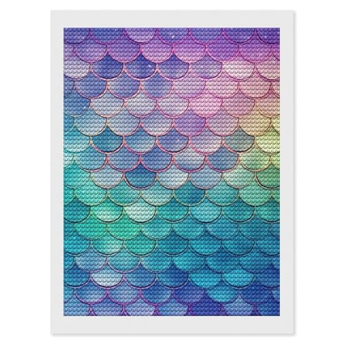 QMNVBDS Dreamy Gradient Scales Diamond Painting Diamond Art Kits für Erwachsene, rund, Dirll Diamond Painting Kit, Diamant-Malerei-Set für Erwachsene, Anfänger, Edelsteinkunst, DIY, von QMNVBDS