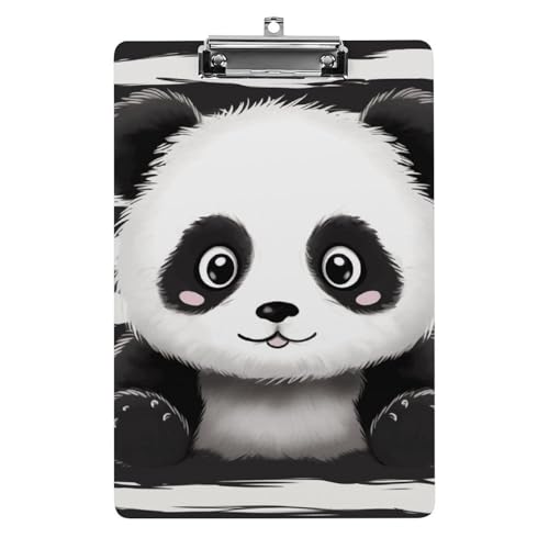 Schwarz-weißes Panda-Klemmbrett, Acryl-Klemmbrett, A4-Klemmbretter, Briefgröße, Klemmbretter, Büro-Klemmbrett, Menü-Klemmbrett, Formulare, Halter, UV-Druck, Klemmbrett für Zuhause von QMNVBDS