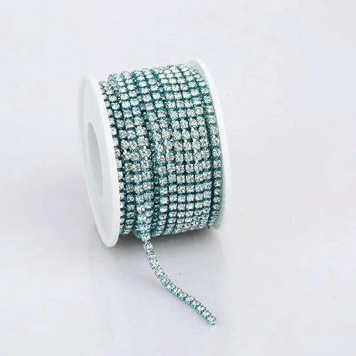 1 Yard, 5 Yards/Rolle, Kristall-Strasskette zum Aufnähen und Aufkleben, Strasssteine, Zierkette für Kleidung, DIY-Kettenzubehör, Himmelblau, 2 mm, 1 Yard 1 Yard, 5 Yards/Rolle, Kristall-Strasskette zum Aufnähen und Aufkleben, Strasssteine, Zierkette für Kleidung, DIY-Kettenzubehör, Himmelblau, 2 mm, 1 Yard von QOVBD