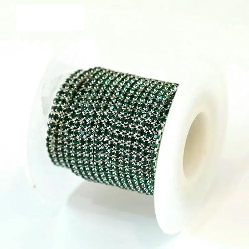 1 m/Los Strass-Kette, flache Rückseite, silberne Kralle, Strass-Besatz, Kristall für DIY-Handarbeit, Nähbesatz, Applikationen, Handarbeiten, Dekor, Dunkelgrün, SS10, 2,8 mm, 1 Meter 1 m/Los Strass-Kette, flache Rückseite, silberne Kralle, Strass-Besatz, Kristall für DIY-Handarbeit, Nähbesatz, Applikationen, Handarbeiten, Dekor, Dunkelgrün, SS10, 2,8 mm, 1 Meter von QOVBD