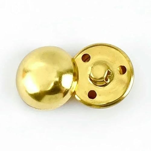 10/20 Stück 15–25 mm Metallknopf, golden, Mantel, runde Pilzschaftknöpfe für Kleidung, dekorative Verschlüsse, DIY-Nähzubehör, Gold, 20 mm, 10 Stück von QOVBD