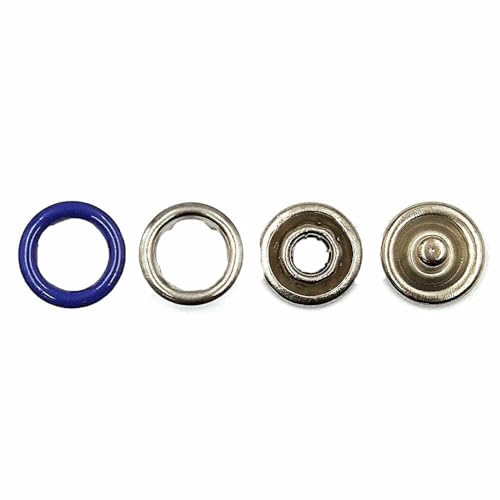 10–100 Sets 9,5 mm Metall-Druckknopfverschlüsse mit Zinken, Druckknopfnieten, hohler Zinkenring für Kleidung, Kleidungsstücke, Nähtaschen, Schuhe, Marineblau, 20 Stück von QOVBD