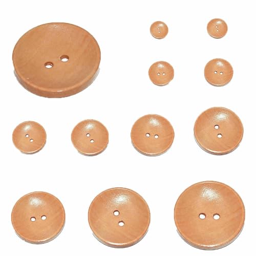 10 Stück 30 Stück 10 mm – 40 mm runde Anzugdekor-Paspelierungsknöpfe aus Holz zum Selbernähen, Scrapbooking, Basteln für Kleidung, handgefertigter Holzknopf-MT332-Durchmesser 30 mm, von QOVBD