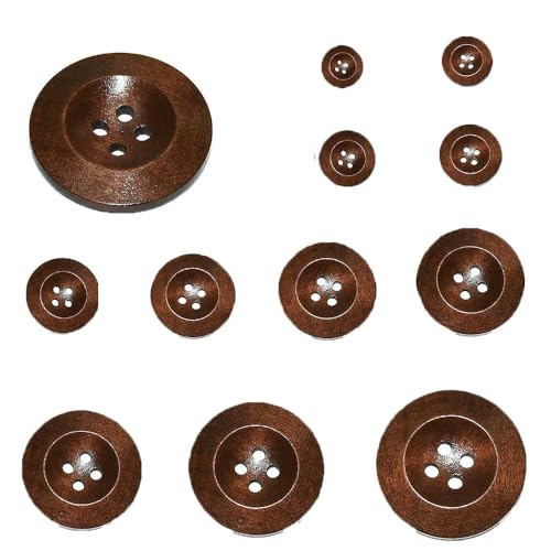 10 Stück 30 Stück 10 mm – 40 mm runde Anzugdekor-Paspelierungsknöpfe aus Holz zum Selbernähen, Scrapbooking, Basteln für Kleidung, handgefertigter Holzknopf-MT337-Durchmesser 18 mm von QOVBD