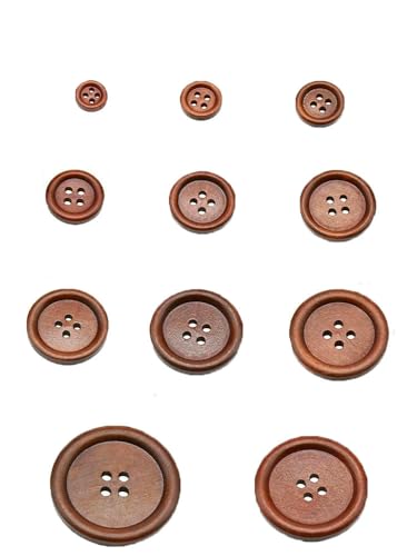 10 Stück 30 Stück Naturholz rund Paspel Holzknopf 10–30 mm Nähzubehör Kleidung DIY dekorative Knöpfe Kaffee 4 Löcher-Knopf MT279-Durchmesser 28 mm 10 Stück von QOVBD