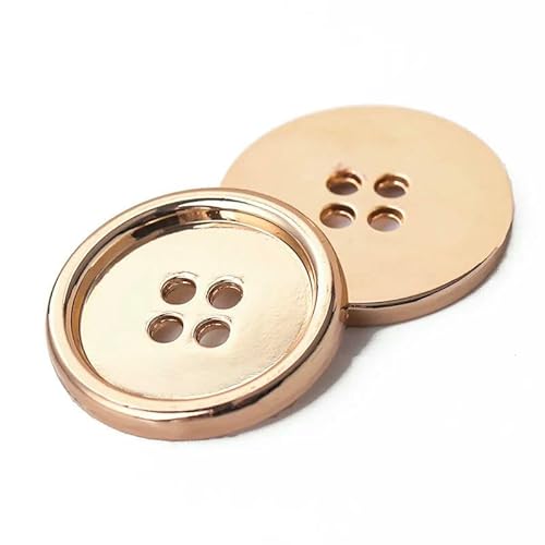 10 Stück 4-Loch-Metallknöpfe für Kleidung, Anzug, Hemdknöpfe, DIY-Nähzubehör, 10 mm, goldene Knöpfe, Farbe 3–10 mm (10 Stück) von QOVBD