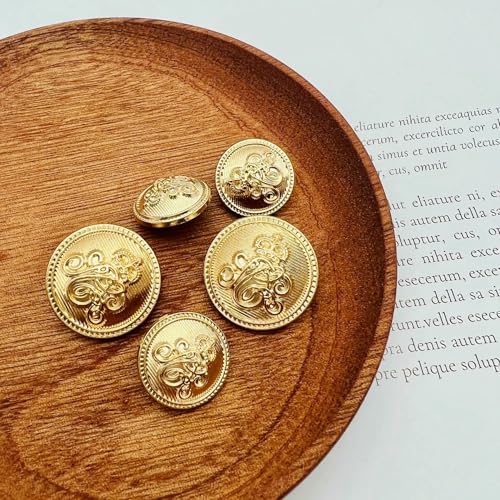 10 Stück modische goldene Kronen-Metallknöpfe, Vintage-Mantel, Strickpullover, einfache dekorative Schaftknöpfe, 5–401–18 mm 10 Stück modische goldene Kronen-Metallknöpfe, Vintage-Mantel, Strickpullover, einfache dekorative Schaftknöpfe, 5–401–18 mm von QOVBD