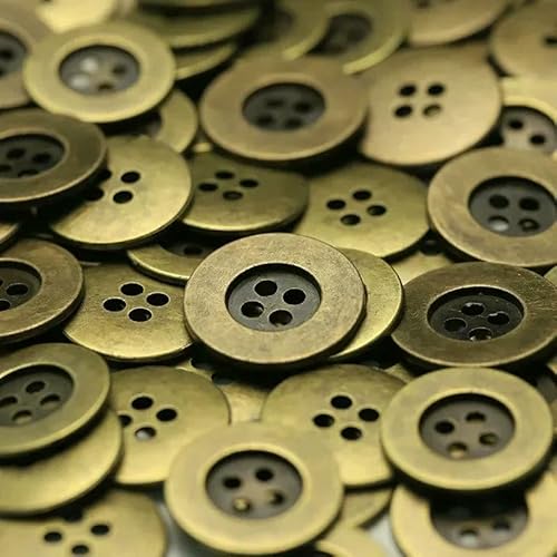 10 Stück schöne Metallknöpfe 15/20/25 mm rund abgenutzte alte Metallknöpfe mit 4 Löchern Kleidung Nähzubehör-Nr. 1-15 mm 10 Stück schöne Metallknöpfe 15/20/25 mm rund abgenutzte alte Metallknöpfe mit 4 Löchern Kleidung Nähzubehör-Nr. 1-15 mm von QOVBD