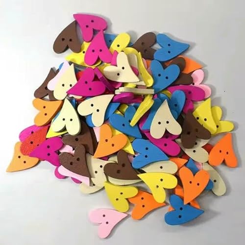 100 Stück 20 mm herzförmige Holzknöpfe zum Nähen von Scrapbooking, DIY, braunes Holz, 2 Löcher, Knopf zum Basteln, Scrapbooking-Zubehör, 20 x 18 mm 100 Stück 20 mm herzförmige Holzknöpfe zum Nähen von Scrapbooking, DIY, braunes Holz, 2 Löcher, Knopf zum Basteln, Scrapbooking-Zubehör, 20 x 18 mm von QOVBD