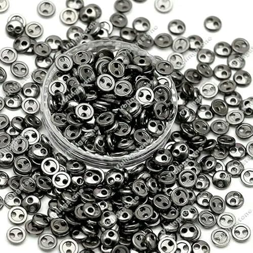 100 Stück 3/4/5 mm Mini-Metallknöpfe für DIY-Puppenkleidung, runde Schnallen, 2 Löcher, handgefertigte Kartenherstellung, Scrapbooking-Knöpfe, Nähpistolenschwarz, 4,0 mm 100 Stück 3/4/5 mm Mini-Metallknöpfe für DIY-Puppenkleidung, runde Schnallen, 2 Löcher, handgefertigte Kartenherstellung, Scrapbooking-Knöpfe, Nähpistolenschwarz, 4,0 mm von QOVBD