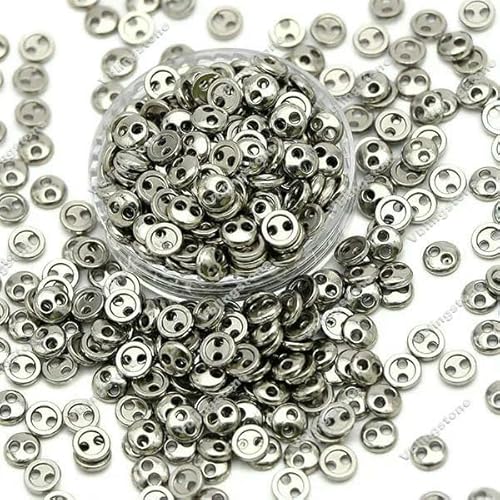 100 Stück 3/4/5 mm Mini-Metallknöpfe für DIY-Puppenkleidung, runde Schnallen, 2 Löcher, handgefertigte Kartenherstellung, Scrapbooking-Knöpfe zum Nähen-Silber-5 mm 100 Stück 3/4/5 mm Mini-Metallknöpfe für DIY-Puppenkleidung, runde Schnallen, 2 Löcher, handgefertigte Kartenherstellung, Scrapbooking-Knöpfe zum Nähen-Silber-5 mm von QOVBD