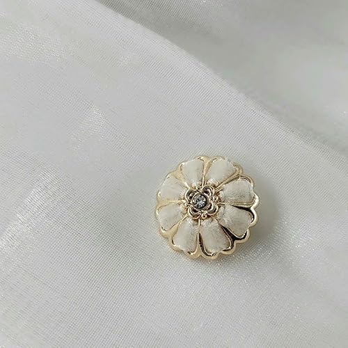 18/20/23/25 MM, bunte handgefertigte Ösenknöpfe mit Blumenmuster für Kleidung, modisches Dekor, Metallknopf zum Nähen, DIY, beige, 25 mm, 6 Stück von QOVBD