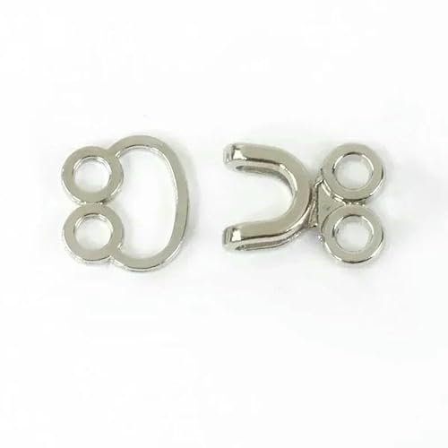 20/40 Sets Metall-Nähhaken und -Ösen für Kleidungsstücke, unsichtbare, versteckte Knopfschnalle, Hosen, Jeans, Kleidung, dekoratives Verschlusszubehör-F3-1-Silber-23,0 mm-40 Sets von QOVBD