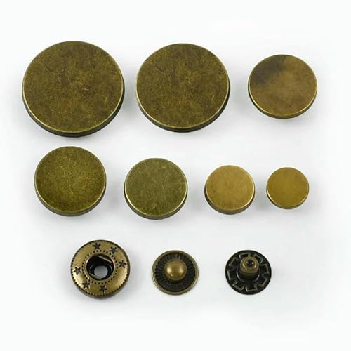 20 Sets 10–25 mm Metall-Druckknöpfe zum Nähen von Nieten, Druckknöpfen, Jacken, Mänteln, Taschen, Kleidung, Druckknöpfen, DIY-Bastelzubehör-D3-8-Bronze-10 mm von QOVBD