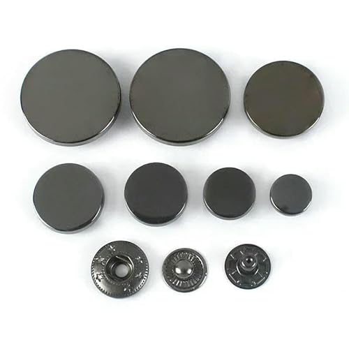 20 Sets 10–25 mm Metall-Druckknöpfe zum Nähen von Nieten, Druckknöpfen, Jacken, Mänteln, Taschen, Kleidung, Druckknöpfen, DIY-Bastelzubehör-D3-8-GunBlack-10 mm von QOVBD