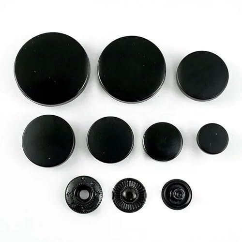 20 Sets 10–25 mm Metall-Druckknöpfe zum Nähen von Nieten, Druckknöpfen, Jacken, Mänteln, Taschen, Kleidung, Druckknöpfen, DIY-Bastelzubehör-D3-8-Schwarz-10 mm von QOVBD