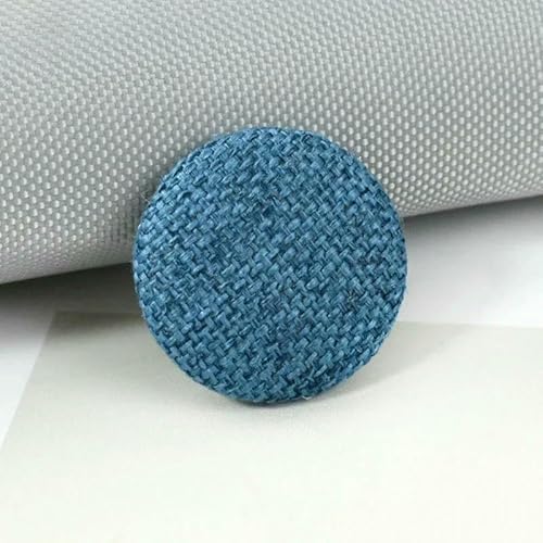 20 Stück 15–30 mm Stoffknopf mit Leinenüberzug, runde Druckknöpfe für Jacke, Kleidung, Sofa, Anzug, Mantel, DIY-Nähzubehör, 8 Blau, 15 mm von QOVBD