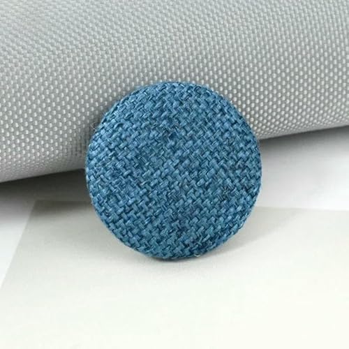 20 Stück 15–30 mm Stoffknopf mit Leinenüberzug, runde Druckknöpfe für Jacke, Kleidung, Sofa, Anzug, Mantel, DIY-Nähzubehör, 8 Blau, 25 mm von QOVBD