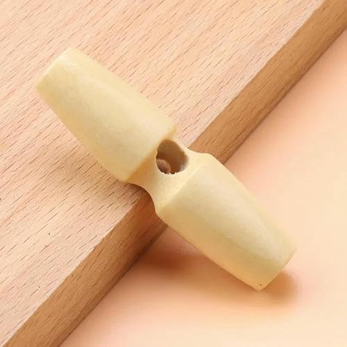 20 Stück 30–60 mm 7 Größen Naturholz Knebelschnallen aus Horn Holzknöpfe Nähen Basteln für Mäntel Handgefertigter ovaler Stopperknopf-1–4,5 cm von QOVBD