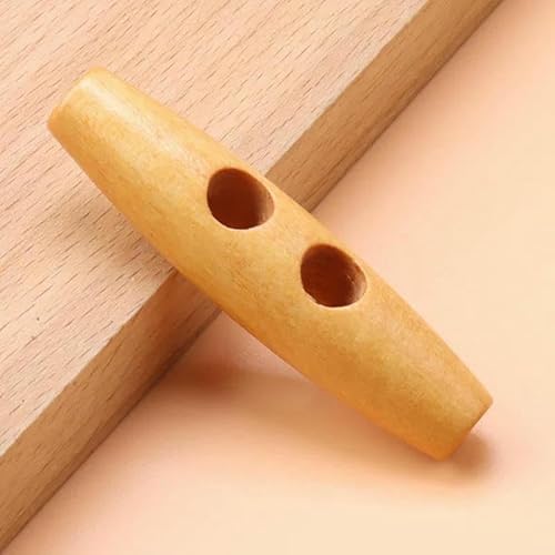 20 Stück 30–60 mm 7 Größen Naturholz Knebelschnallen aus Horn Holzknöpfe Nähen Basteln für Mäntel Handgefertigter ovaler Stopperknopf-10–3 cm von QOVBD