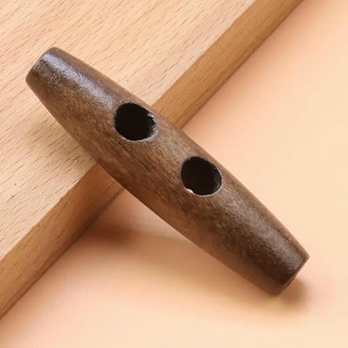 20 Stück 30–60 mm 7 Größen Naturholz Knebelschnallen aus Horn Holzknöpfe Nähen Basteln für Mäntel Handgefertigter ovaler Stopperknopf-14–3 cm von QOVBD