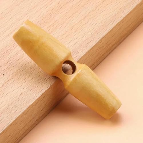 20 Stück 30–60 mm 7 Größen Naturholz Knebelschnallen aus Horn Holzknöpfe Nähen Basteln für Mäntel Handgefertigter ovaler Stopperknopf-2–3,5 cm von QOVBD