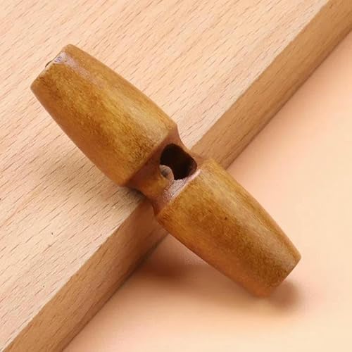 20 Stück 30–60 mm 7 Größen Naturholz Knebelschnallen aus Horn Holzknöpfe Nähen Basteln für Mäntel Handgefertigter ovaler Stopperknopf-3–3,5 cm von QOVBD