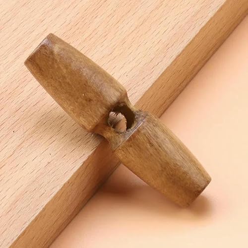 20 Stück 30–60 mm 7 Größen Naturholz Knebelschnallen aus Horn Holzknöpfe Nähen Basteln für Mäntel Handgefertigter ovaler Stopperknopf-5–4 cm von QOVBD